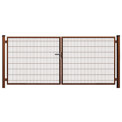 Antracytowa brama panelowa 2D, 400x170 cm. Kompletna konstrukcja