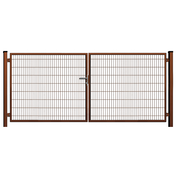 Antracytowa brama panelowa 2D, 400x170 cm. Kompletna konstrukcja