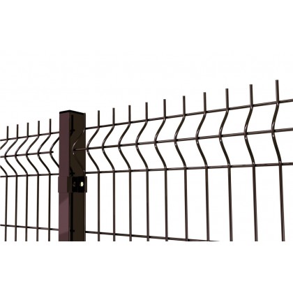 Panel ogrodzeniowy  3D lakierowany brązowy 153 cm | oczko 50x200 | RAL8017 | drut 4 mm